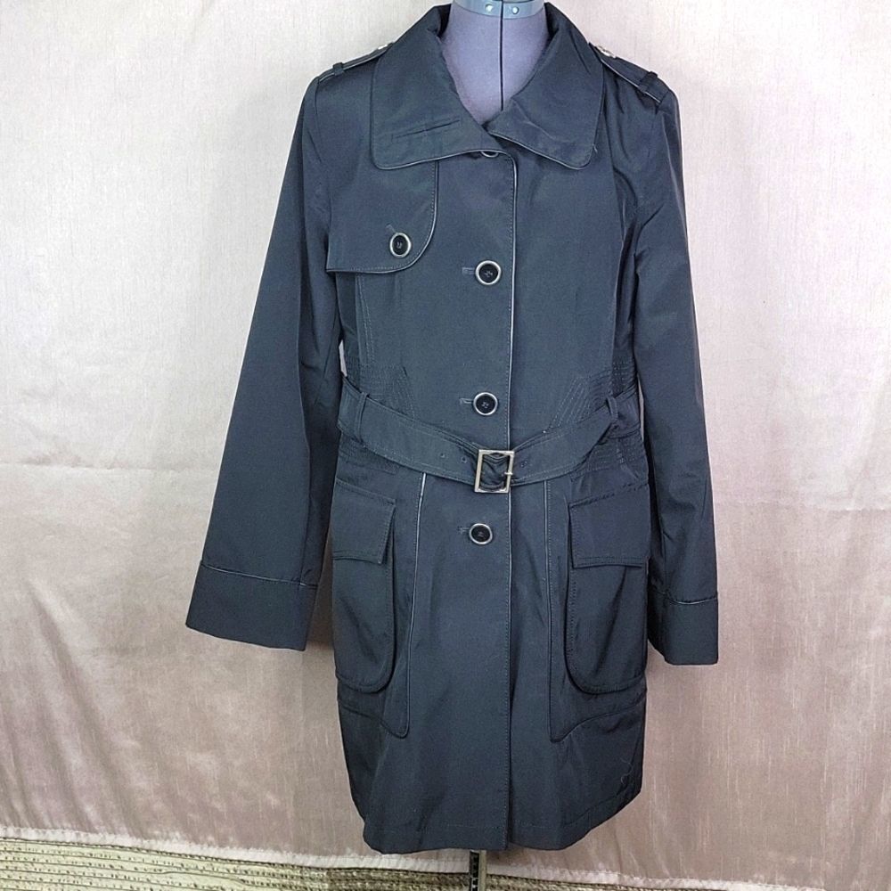 FLEET STREET LTD‎ All Weather Black Trench Coat Medium